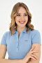 Women's Light Blue Basic Polo Neck T-Shirt 50285846-Vr003 - 2