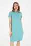 Mint Colored Women's Polo Collar Knitted Dress -50285859-VR090 - 3