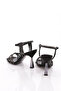 Women's Ankle Strap Heeled Shoes Black Nubuck 221162821 - 3