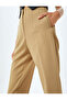 High Waist Fabric Trousers with Cigarette Shape Pockets and Pinch Detail - 5