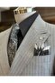 Italian Style 8 Drop Stripes Double-Breasted Jacket Trousers Suit Gray T10706 - 6