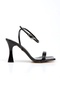 Woman's summer high heel shoe glossy black - 4