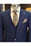 Italian Style Jacket Vest Pants Suit Navy Blue T9932 - 2