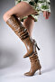 Bhelzilo Women's Heeled Boots 00128511 Mink Skin - 5