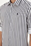 Men's Navy Blue Striped White Shirt 50296599 -Vr033 - 7