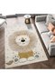 Lina Collection Polka Dot Detailed Cute Lion Patterned Woven Base Modern Decorative Carpet Lina18