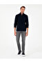 Navy Blue Regular Fit Half Zipper Fleece Sweatshirt 50298973-Vr033 - 4