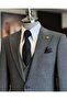 Italian Style Jacket Vest Pants Suit Black T12853 - 4