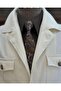 Italian Style Slim Fit Safari Jacket Pants Suit Ecru T11964 - 6