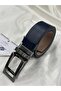 Us Polo Assn. Men's Genuine Leather Navy Blue Belt