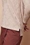 Women's Patterned Knitwear V-Neck Low-Shoulder Long Sleeve Blouse with Slits on the Sides - Beige - 6