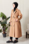 Apolet Detailed Waterproof Fabric Belted Intermediate Women's Trench Coat - 3