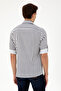 Men's Navy Blue Striped White Shirt 50296599 -Vr033 - 5