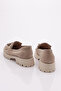Women's Thick Sole Tasseled Loafer Shoes Beige Suede 3951841 - 3