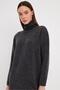 Anthracite Slit Detailed Turtleneck Knitwear Dress - 4
