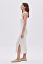 Bone One Shoulder Knitwear Dress - 4