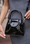 Black Patent Leather Women's Covered Mini City Bag - 3