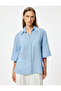 Loose Fit Shirt 3/4 Short Sleeve Classic Collar - 3