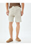 Linen Blend Shorts Skinny Chino Pocket Detail Buttoned - 3