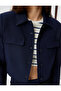 Crop Jacket with Buttoned Flap Pocket Detail - 5