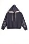Hooded Long Sleeve Smoke Color Girl's Sweatshirt