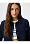 Crop Jacket with Buttoned Flap Pocket Detail