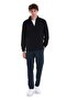 Black Regular Fit Full Zipper Fleece Sweatshirt - 2