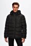Ds Damat Regular Fit Black Inflatable Hooded Coat