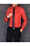 Italian Style Slim Fit Men's Tie Collar Shirt Tile T5904 - 2