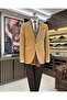Italian style velvet men's single jacket camel T11040