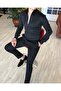 Italian Style Slim Fit Mock Neck Satin Men's Shirt Black T4739