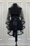 Black Sequin Bridal Veil Set with Sequin and Pearls, Henna Night Veil Alı Cover 6 Pieces