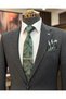 Italian style slim fit mono collar stamped men's jacket green T10923 - 3