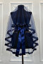 Navy Blue Sequin and Pearls Bridal Veil Set, Henna Night Veil Alı Cover 6 Pieces