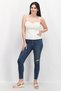 Women Sweetheart Neck Sleeveless Crop Top, Cream - 4