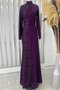 Azalea Hijab Evening Dress Plum - 2