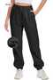 Black Wide Cut Jogger Leg Sweatpants - 3