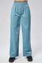 Women's Petrol Blue Elastic Waist Written Print Palazzo Pants - 6