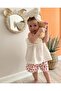 Floral Patterned Shorts Layered Strap Blouse Baby Girl Set - 4