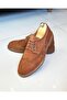 Italian style inner outer natural leather nubuck men's shoes tan T11227