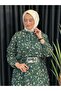 Patterned Chiffon Flared Dress - 4