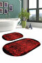 Digital Washable Non-Slip Base Classic Model Oval Bath Mat Toilet Set - 4