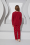 Burgundy Embroidered Bottom-Top Fleece Pajama Set 24223065 - 5