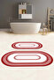 Digital Washable Non-Slip Base Classic Model Oval Bath Mat Toilet Set - 2