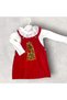 Baby girl cotton velvet fabric t-shirt with combed gilet dress - 2