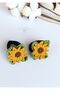 Sunflower Themed Hair Accessory Rubber Buckle (1 Pair)