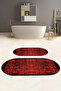 Digital Washable Non-Slip Base Classic Model Oval Bath Mat Toilet Set - 3