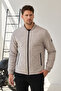 Men's Bomber Collar Jacket Stone - 5