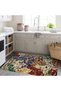 Lina Collection Multicolored Floral Patterned Woven Base Modern Decorative Carpet Lina19 - 2