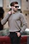 Brown Polo Neck Striped Long Sleeve Sweater 7239 - 4